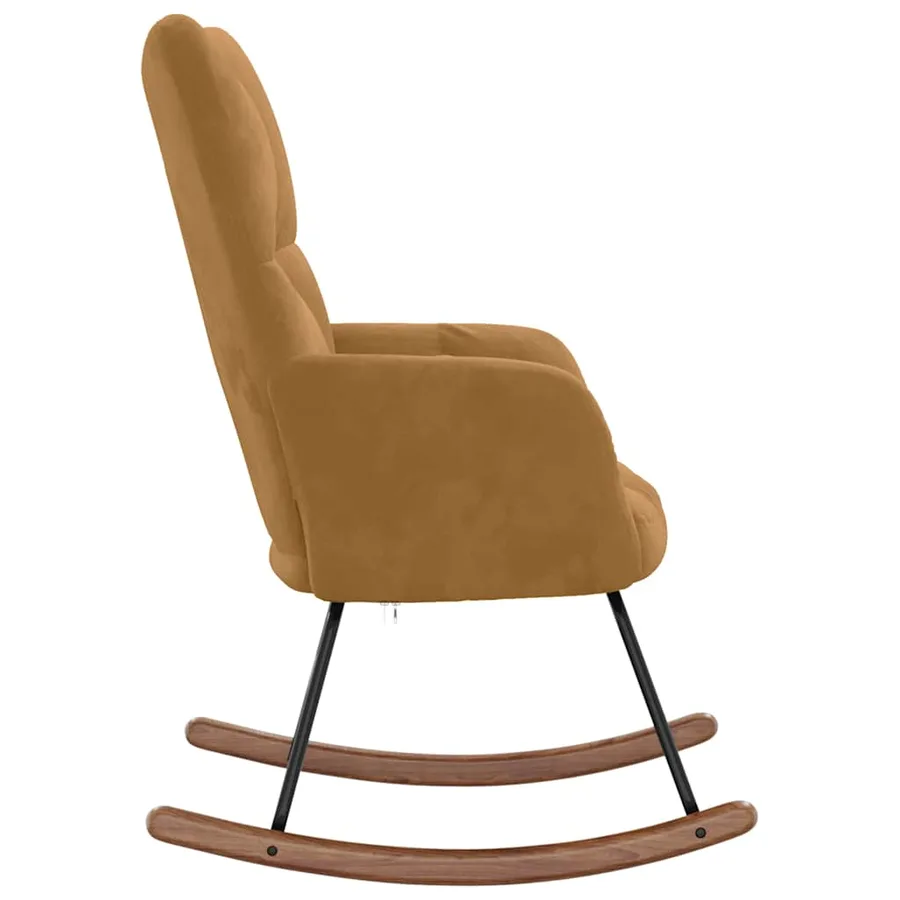 Chaise à bascule Marron Velours - 5