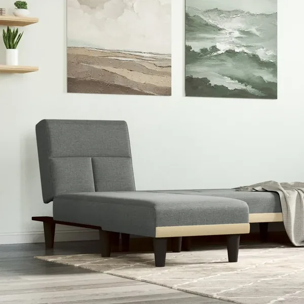 Chaise longue gris foncé tissu