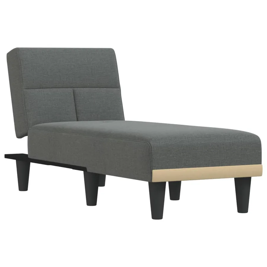 Chaise longue gris foncé tissu - 2