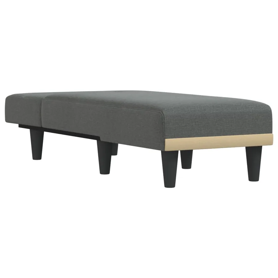 Chaise longue gris foncé tissu - 3