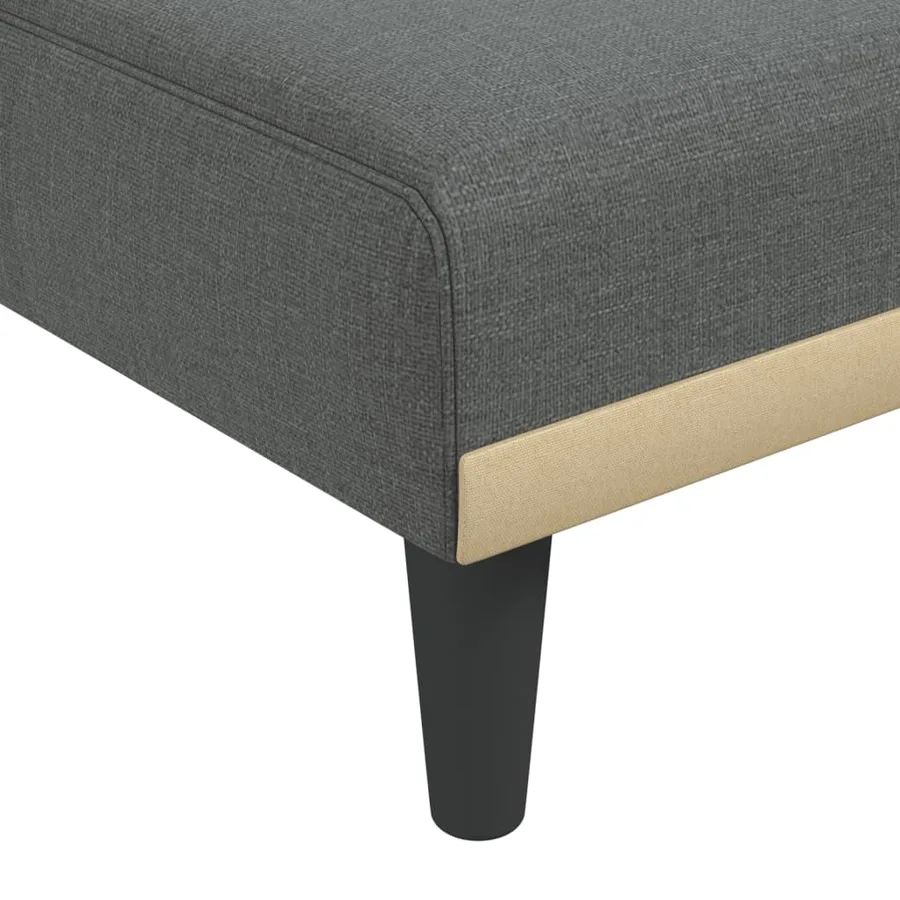 Chaise longue gris foncé tissu - 7