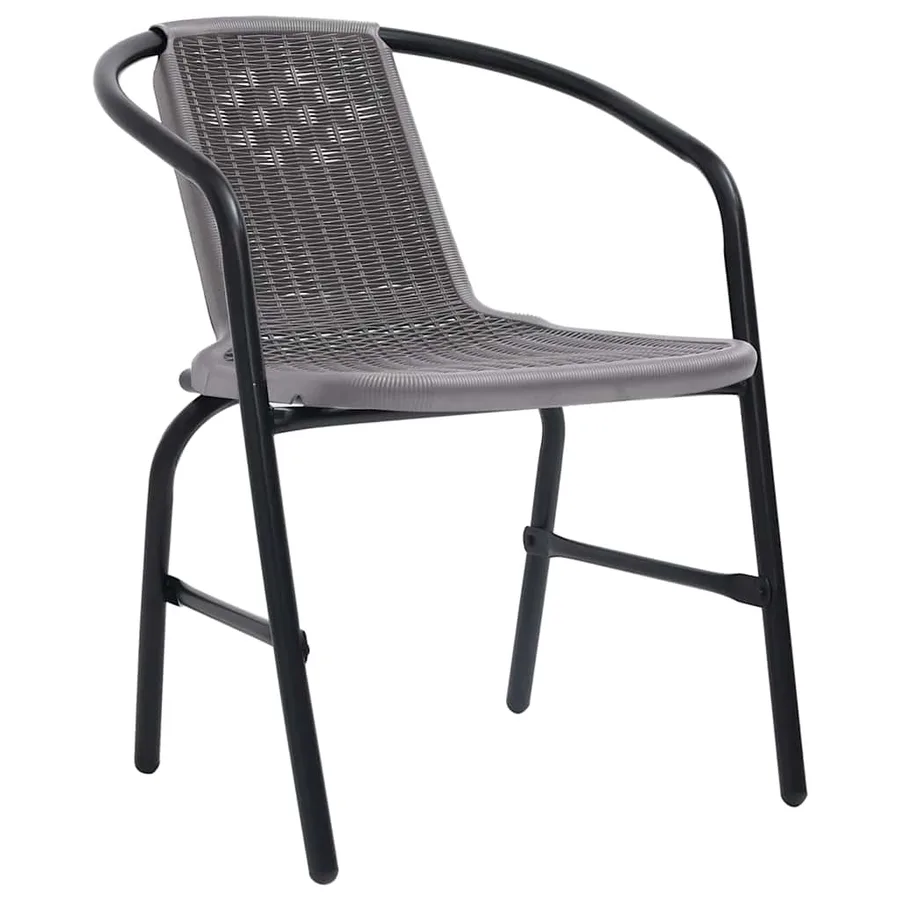 Chaises de jardin lot de 4 Rotin plastique et acier 110 kg - 2