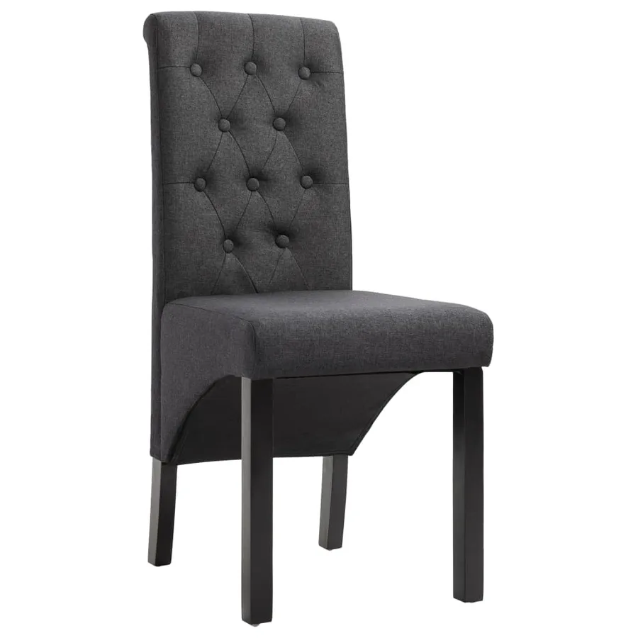 Chaises à manger lot de 4 gris foncé tissu - 2