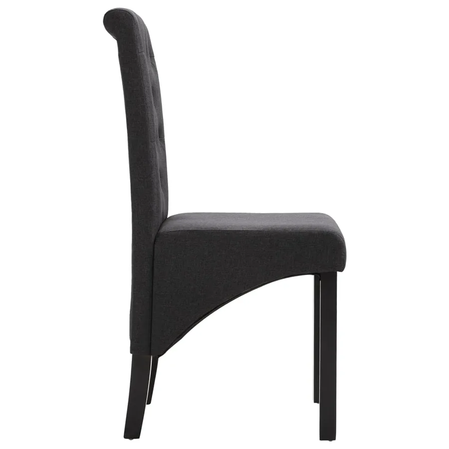 Chaises à manger lot de 4 gris foncé tissu - 4