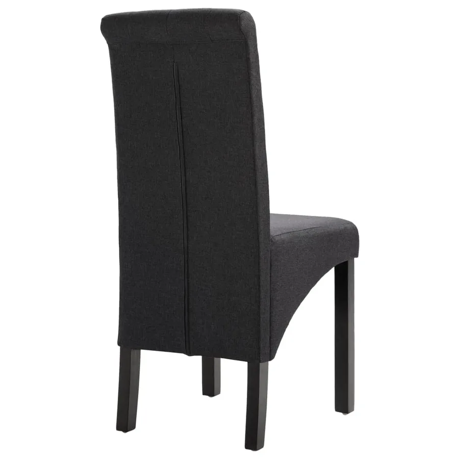 Chaises à manger lot de 4 gris foncé tissu - 5