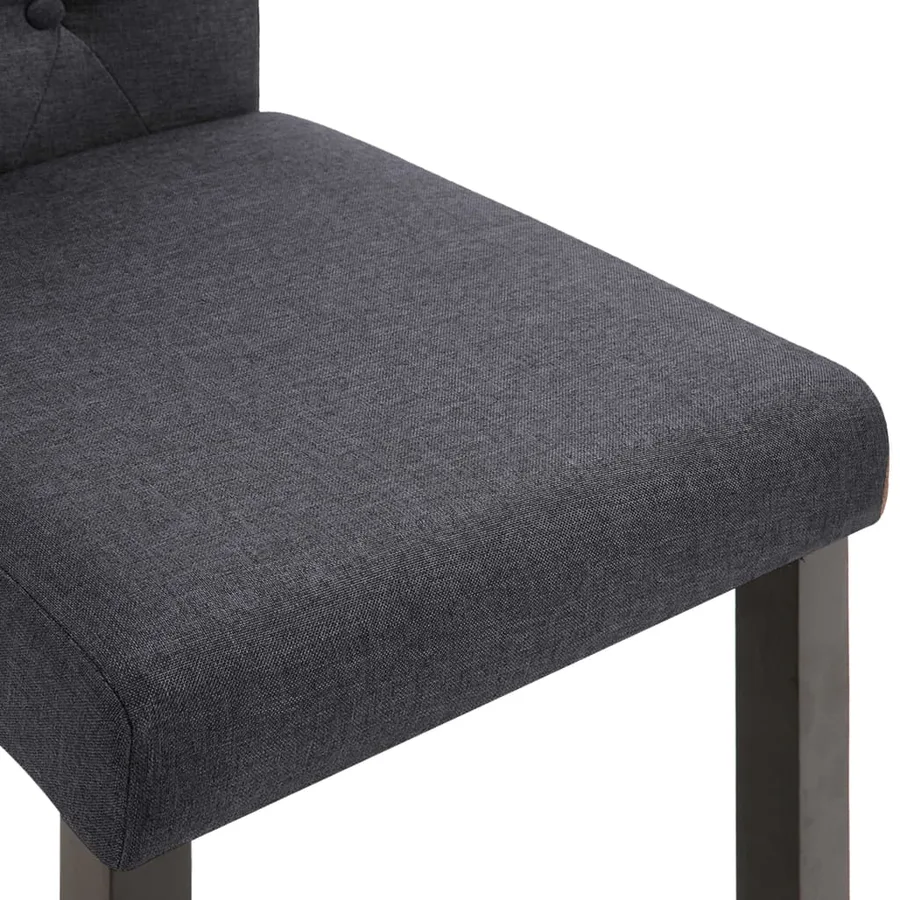 Chaises à manger lot de 4 gris foncé tissu - 6