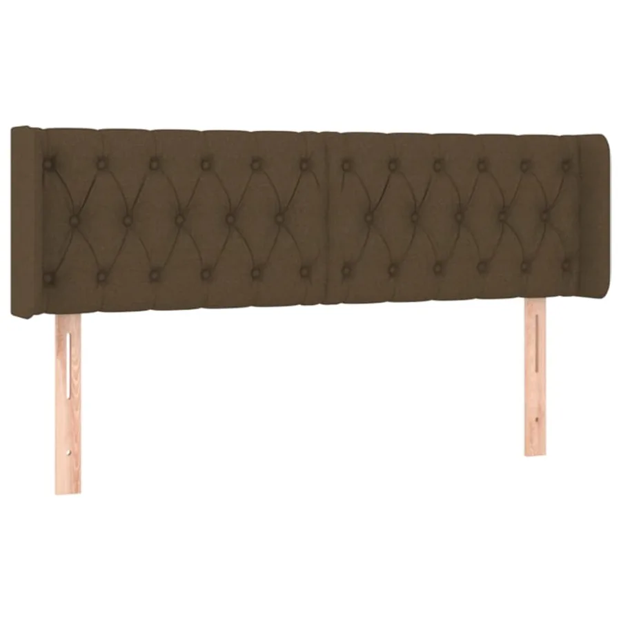 Tête de lit avec oreilles Marron Foncé 147x16x78/88 cm Tissu - 2
