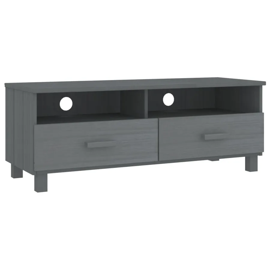 Meuble TV HAMAR Gris foncé 106x40x40 cm Bois massif de pin - 2