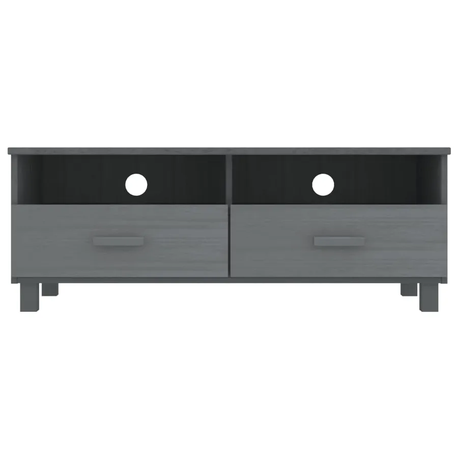 Meuble TV HAMAR Gris foncé 106x40x40 cm Bois massif de pin - 3