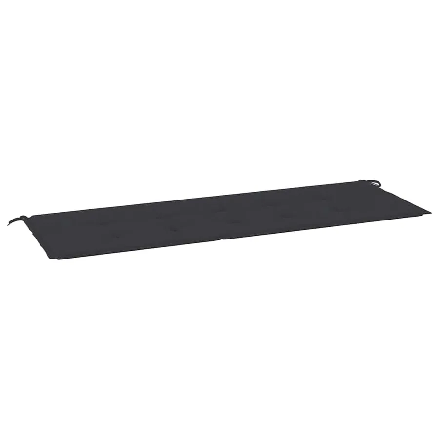 Coussin de banc de jardin noir 150x50x3 cm tissu oxford - 2