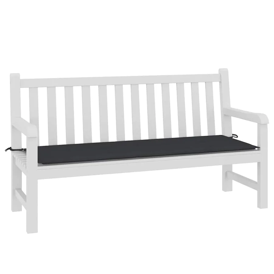 Coussin de banc de jardin noir 150x50x3 cm tissu oxford - 3