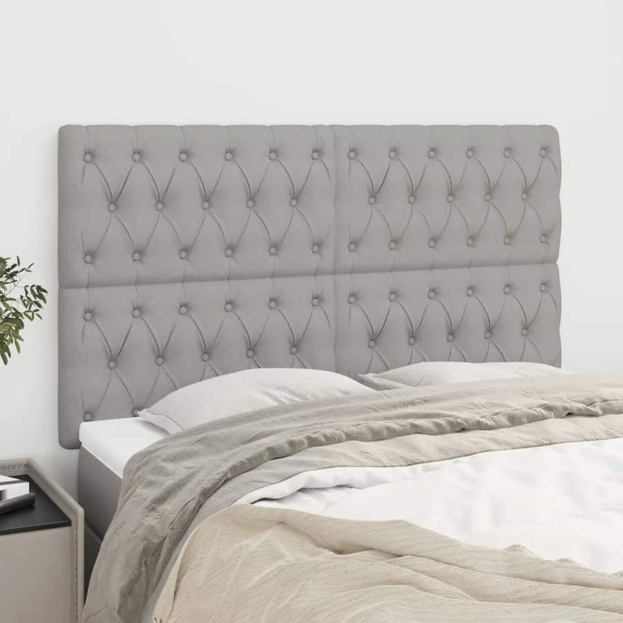 Tête de lit Gris clair 160 x 7 x 118/128 cm Tissu