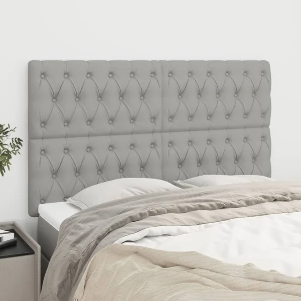 Tête de lit Gris clair 160 x 7 x 118/128 cm Tissu