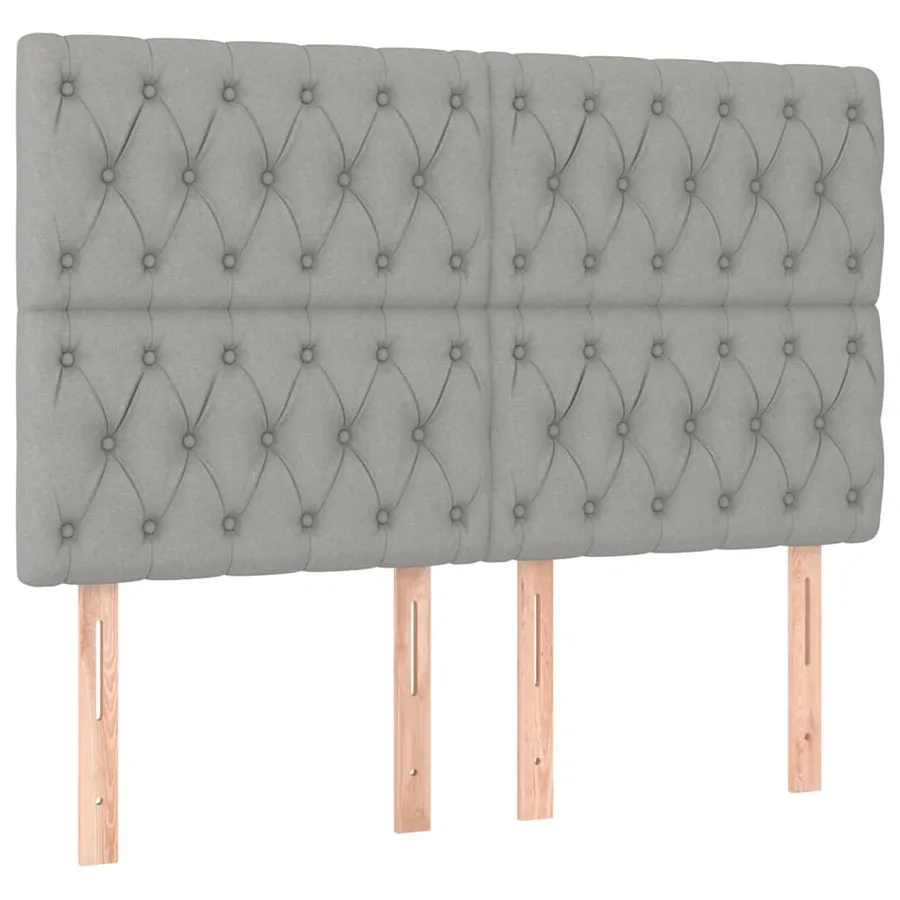 Tête de lit Gris clair 160 x 7 x 118/128 cm Tissu - 2