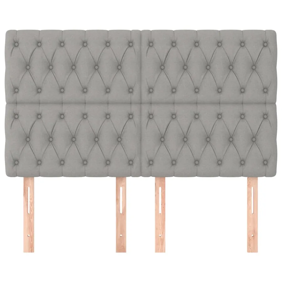Tête de lit Gris clair 160 x 7 x 118/128 cm Tissu - 3