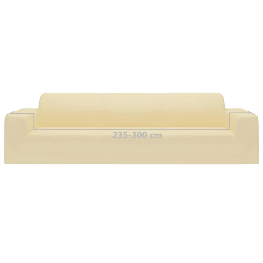 Housse extensible de canapé 4 places Crème Jersey de polyester - 7