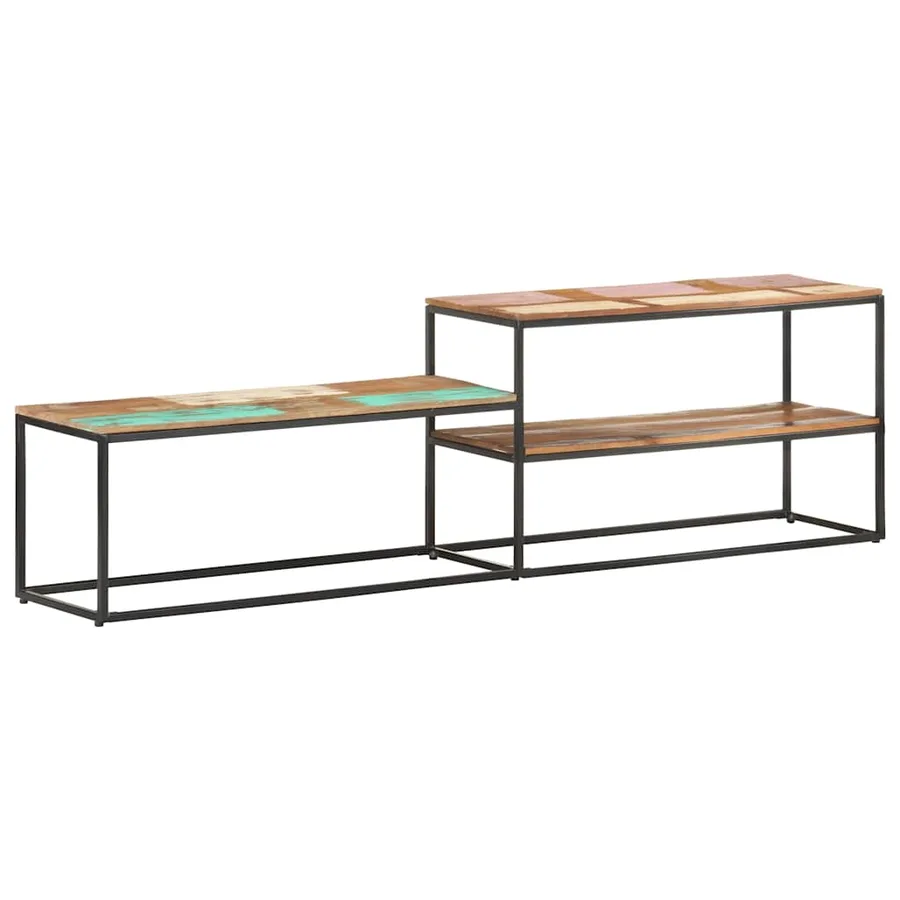 Meuble TV 180x30x50 cm Bois de récupération massif - 12