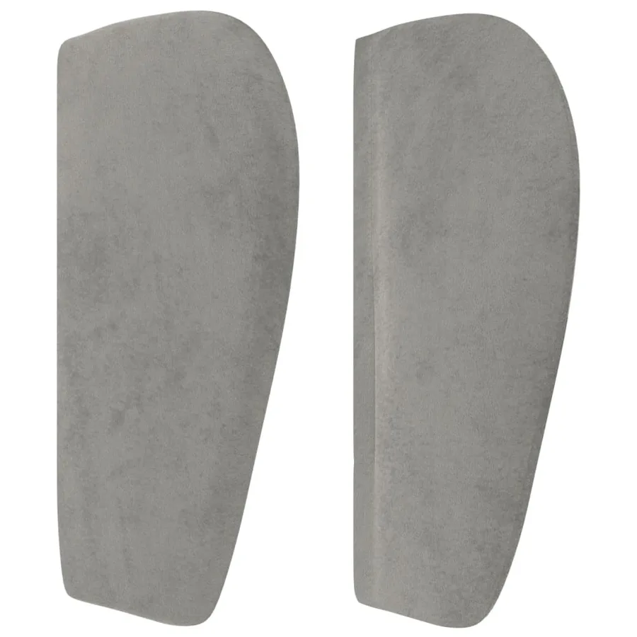 Tête de lit avec oreilles Gris clair 163x23x78/88 cm Velours - 4