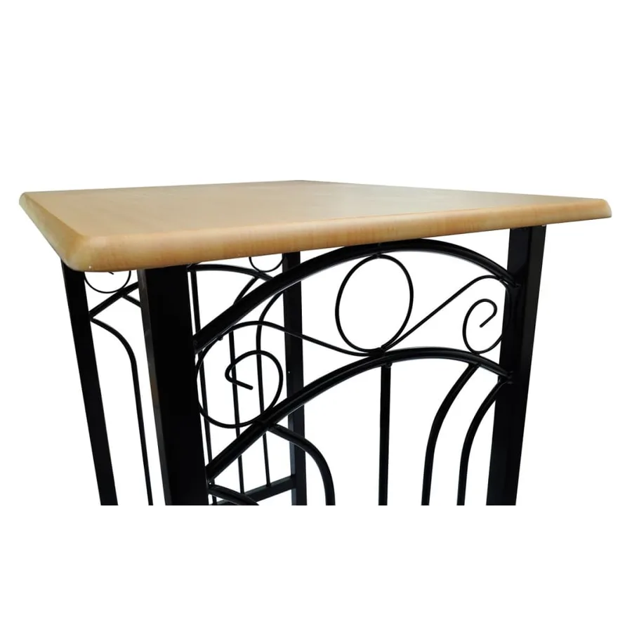 Ensemble de table à dîner Bois brun roux avec noir Acier - 4