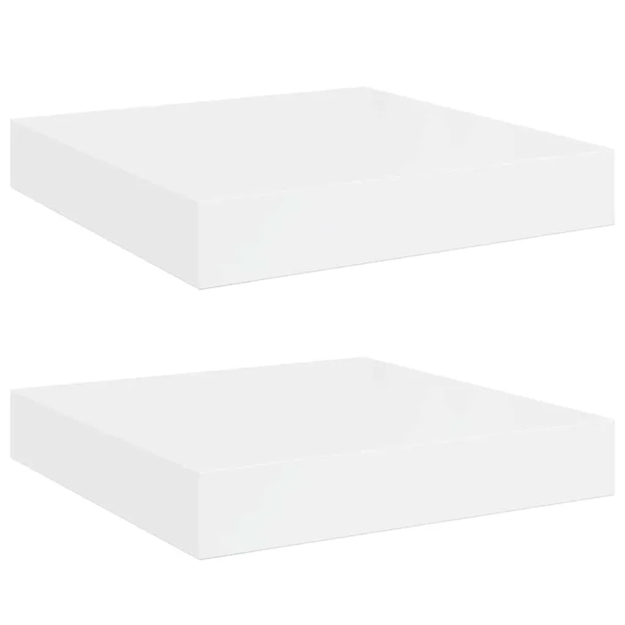 Étagère murale flottante 2 pcs Blanc brillant 23x23,5x3,8cm MDF - 2
