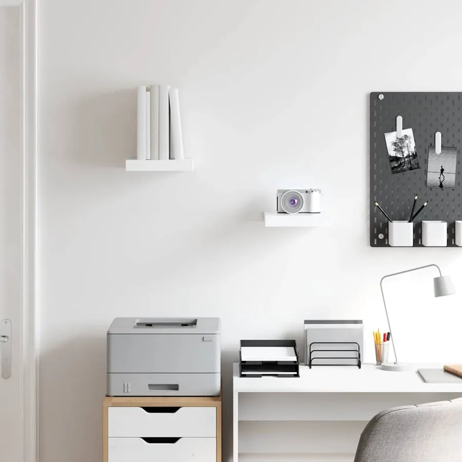 Étagère murale flottante 2 pcs Blanc brillant 23x23,5x3,8cm MDF - 3