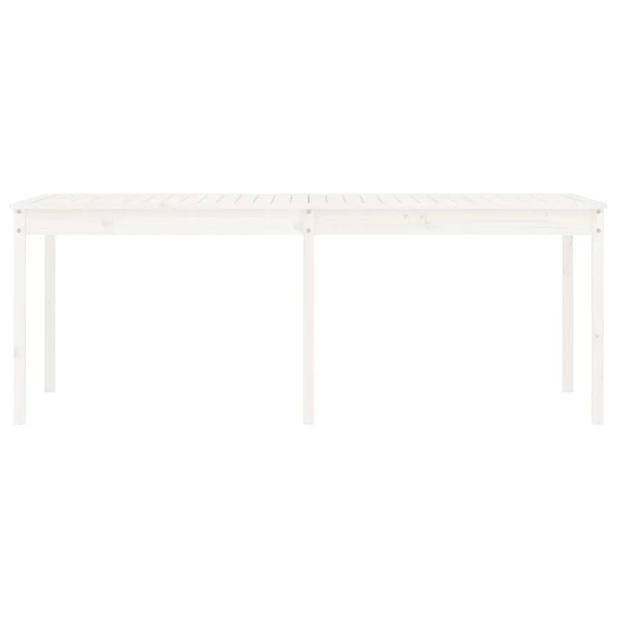 Table de jardin blanc 203,5x100x76 cm bois massif de pin - 5