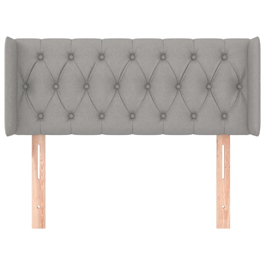 Tête de lit avec oreilles Gris clair 103x16x78/88 cm Tissu - 3