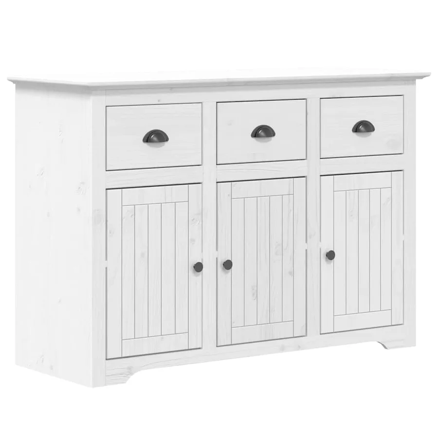 Buffet BODO blanc 115,5x44x80 cm bois massif de pin - 2