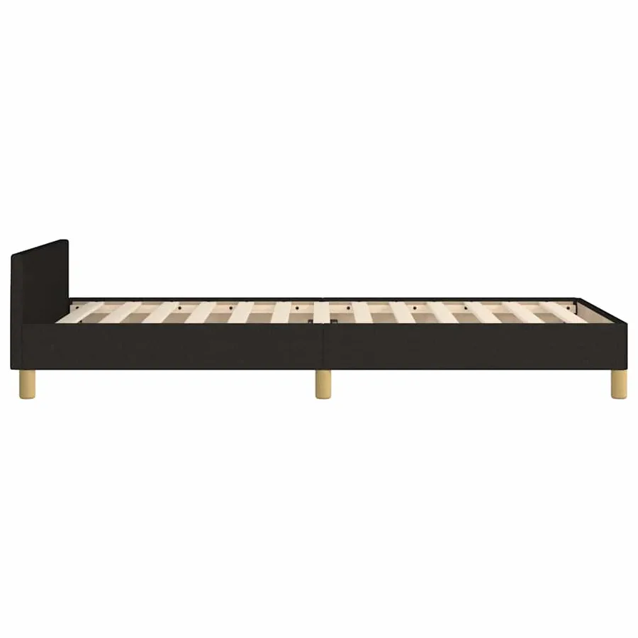 Cadre de lit sans matelas noir 80x200 cm tissu - 7