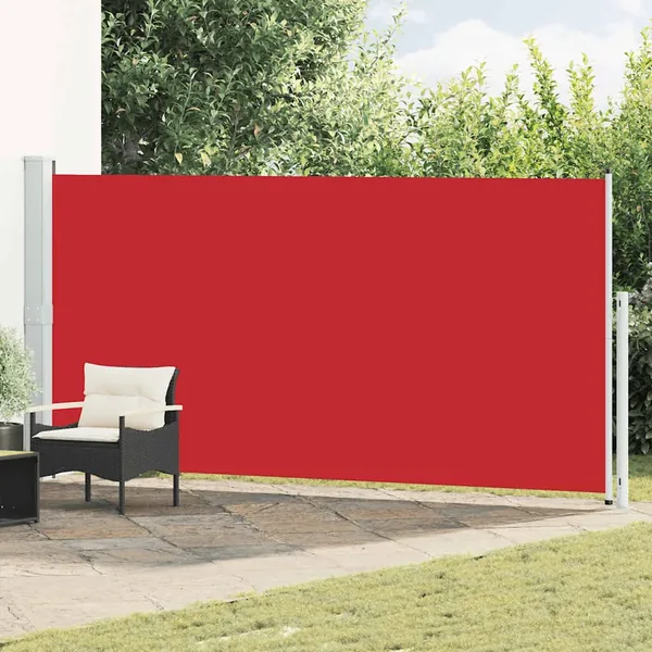 Auvent latéral rétractable de patio 180x500 cm Rouge