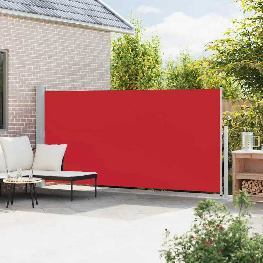 Auvent latéral rétractable de patio 180x500 cm Rouge - 3