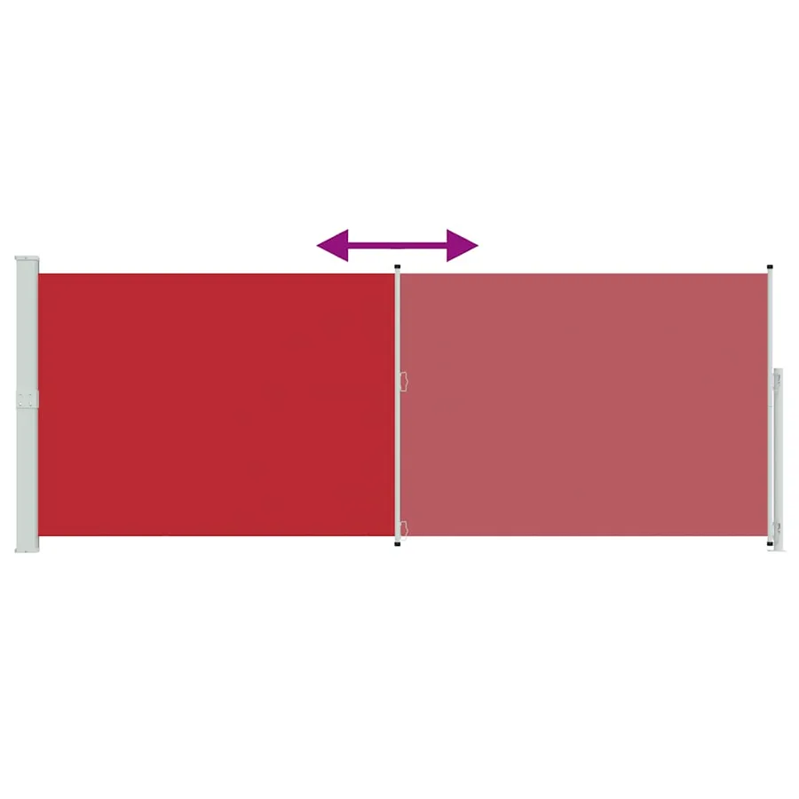 Auvent latéral rétractable de patio 180x500 cm Rouge - 7