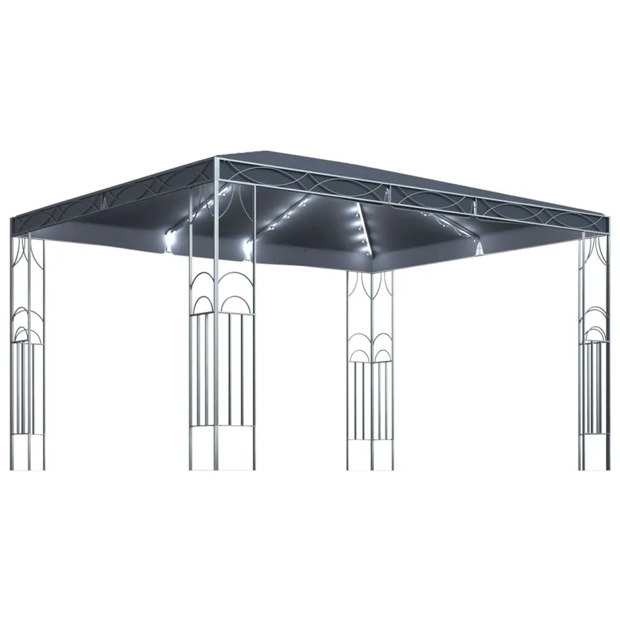 Tonnelle avec guirlande lumineuse à LED 400x300 cm Anthracite - 2