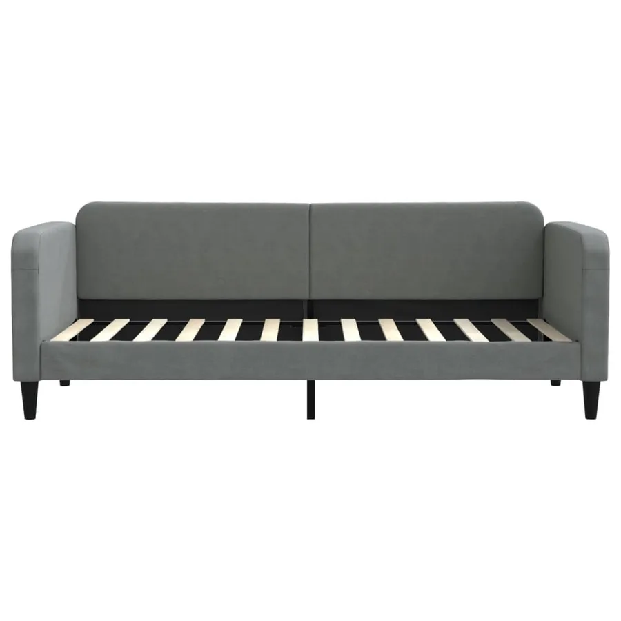 Lit de jour avec matelas gris foncé 80x200 cm tissu - 4