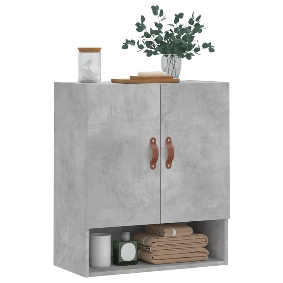 Armoire murale gris béton 60x31x70 cm bois d'ingénierie - 3