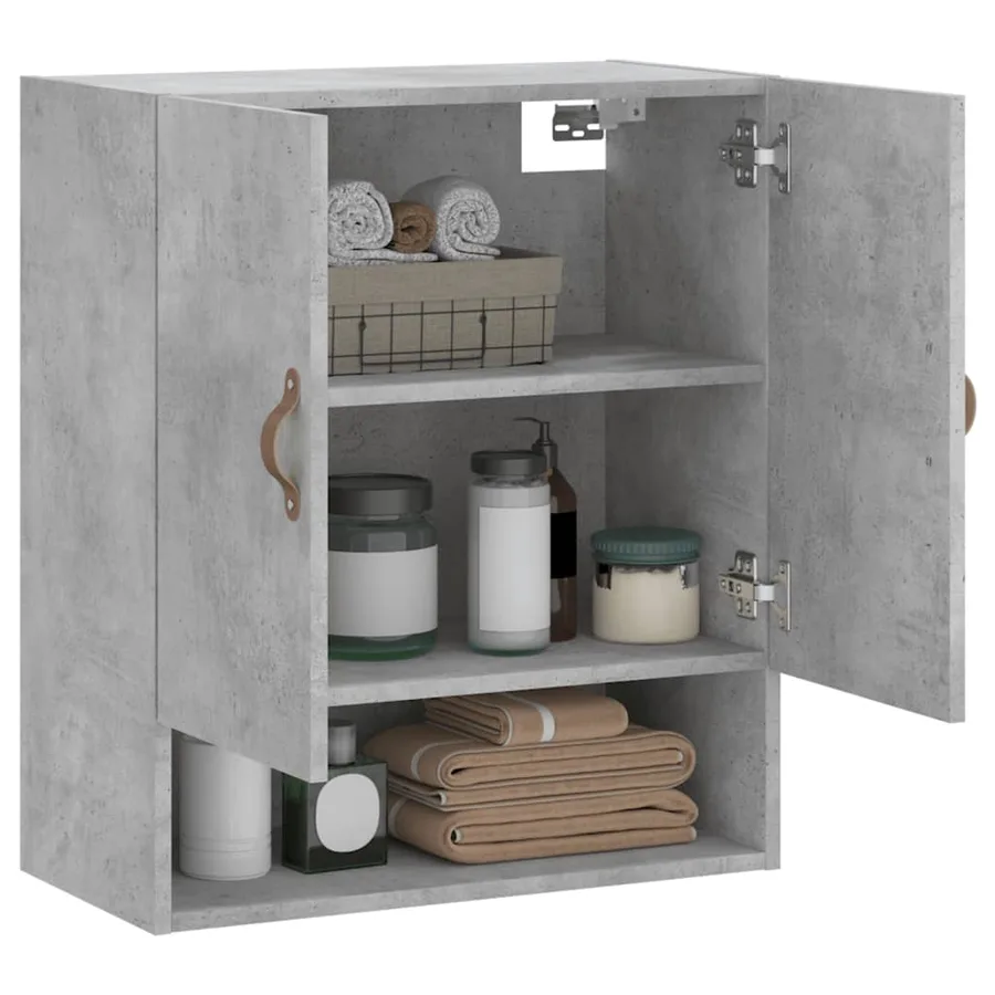 Armoire murale gris béton 60x31x70 cm bois d'ingénierie - 4