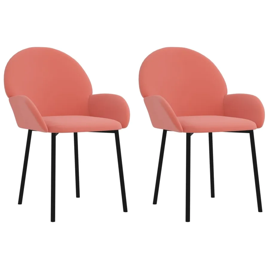 Chaises à manger lot de 2 Rose Velours - 2