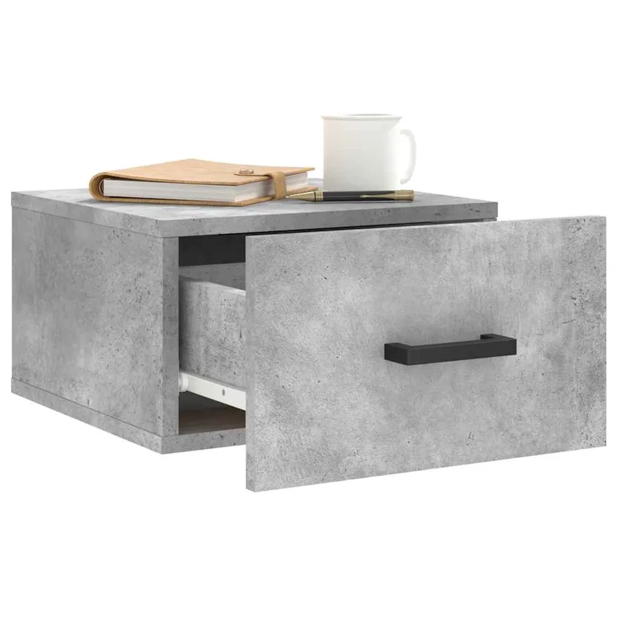 Tables de chevet murales 2 pcs gris béton 35x35x20 cm - 4