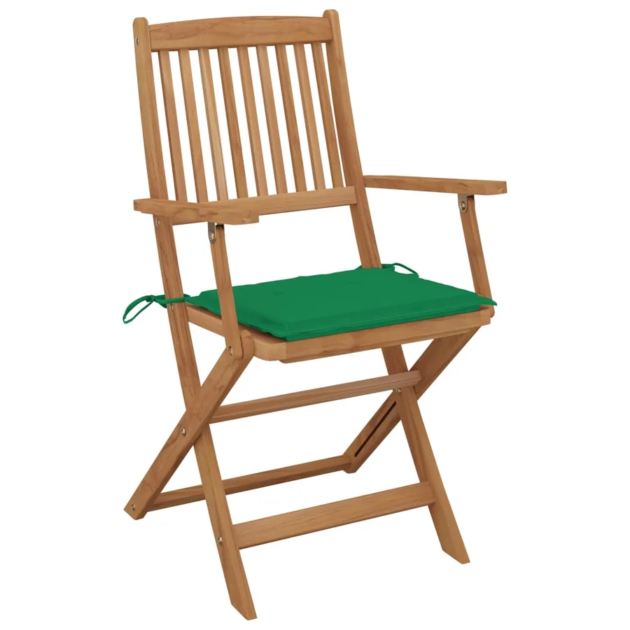 Chaises pliables de jardin lot de 6 avec coussins Bois d'acacia - 3