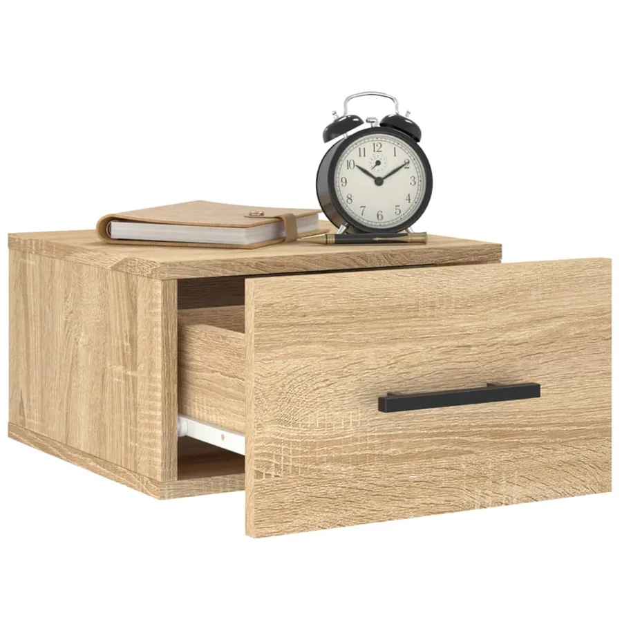 Table de chevet murale chêne sonoma 35x35x20 cm - 10