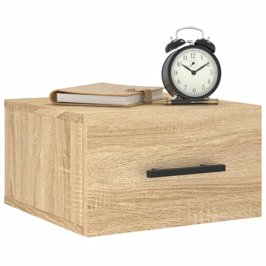 Table de chevet murale chêne sonoma 35x35x20 cm - 9