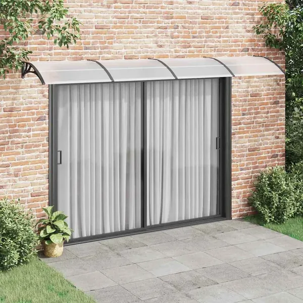 Auvent de porte Noir 400x100 cm Polycarbonate