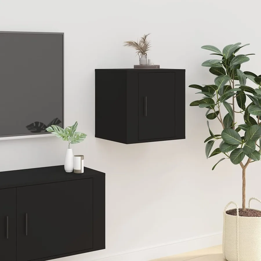 Meubles TV muraux 2 pcs Noir 40x34,5x40 cm - 3