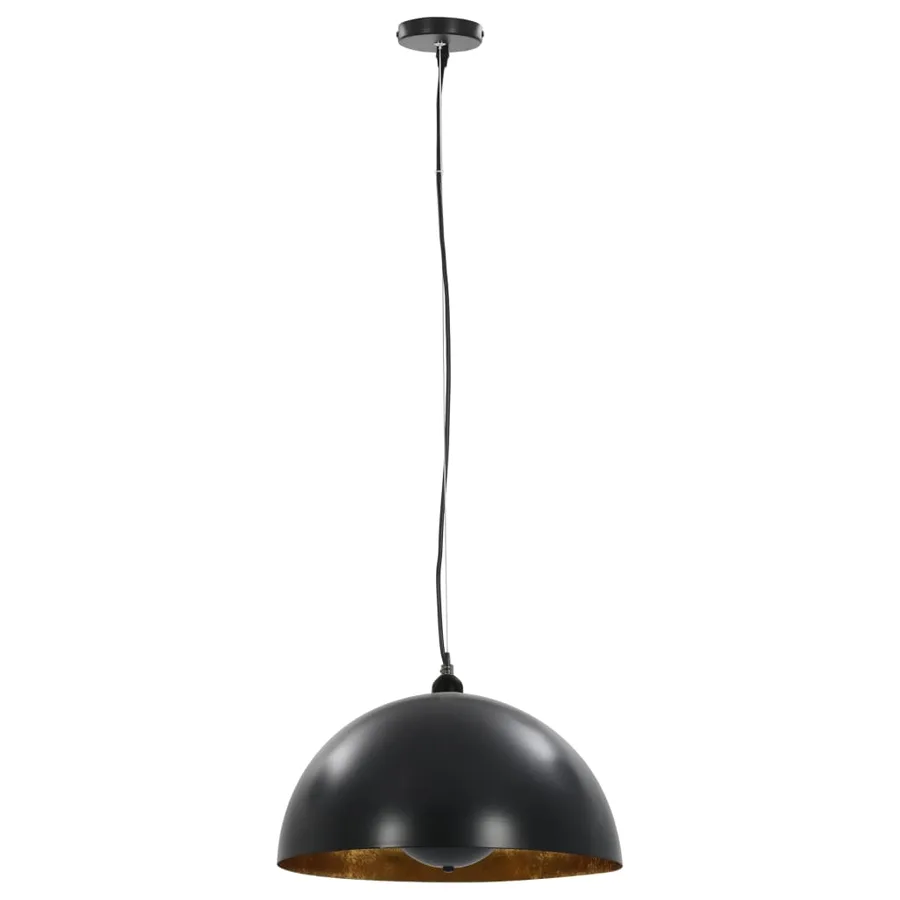 2 pcs Plafonniers Noir et doré Semi-sphérique 40 cm E27 - 3