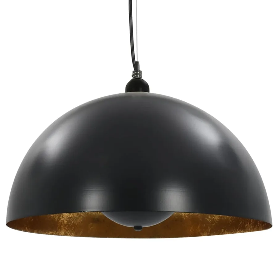 2 pcs Plafonniers Noir et doré Semi-sphérique 40 cm E27 - 5