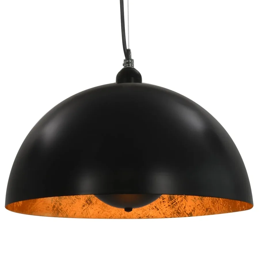 2 pcs Plafonniers Noir et doré Semi-sphérique 40 cm E27 - 6
