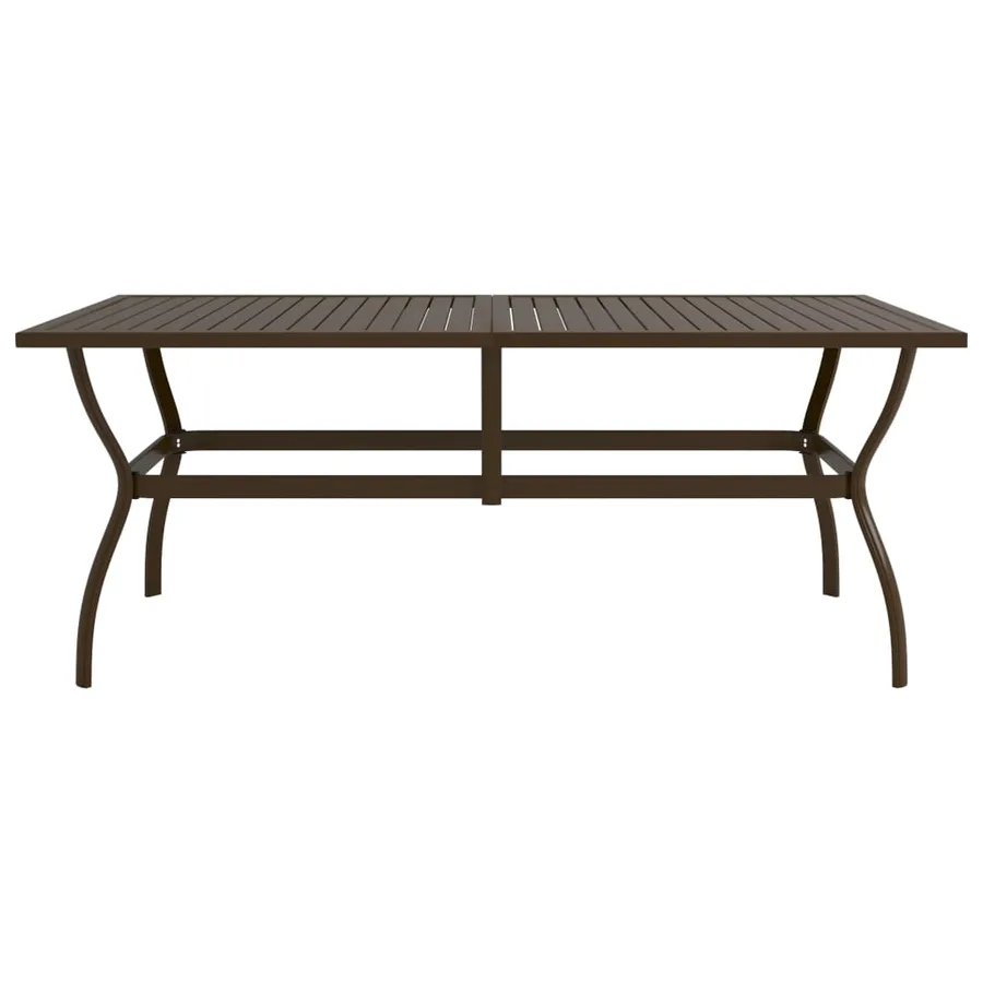 Table de jardin Marron 190x80x72 cm Acier - 2