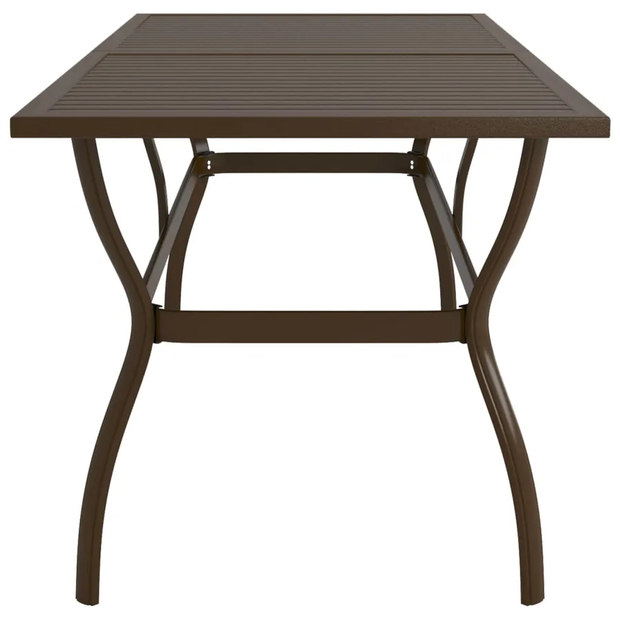 Table de jardin Marron 190x80x72 cm Acier - 3