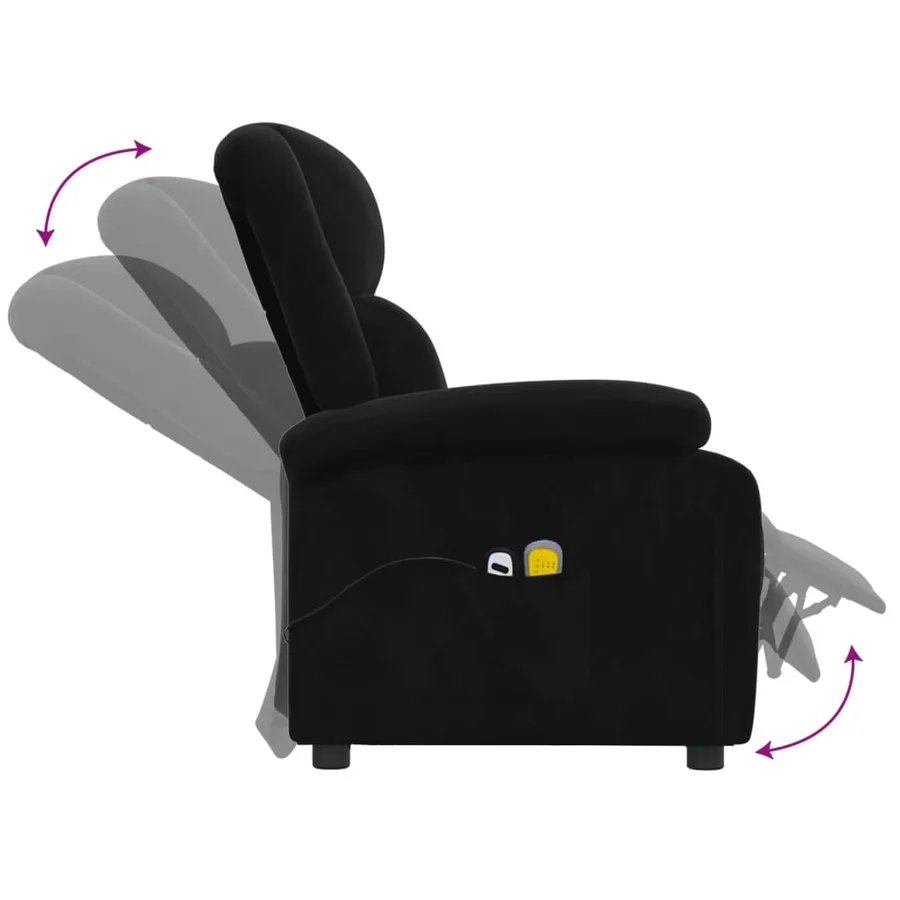Fauteuil électrique de massage Noir Velours - 7