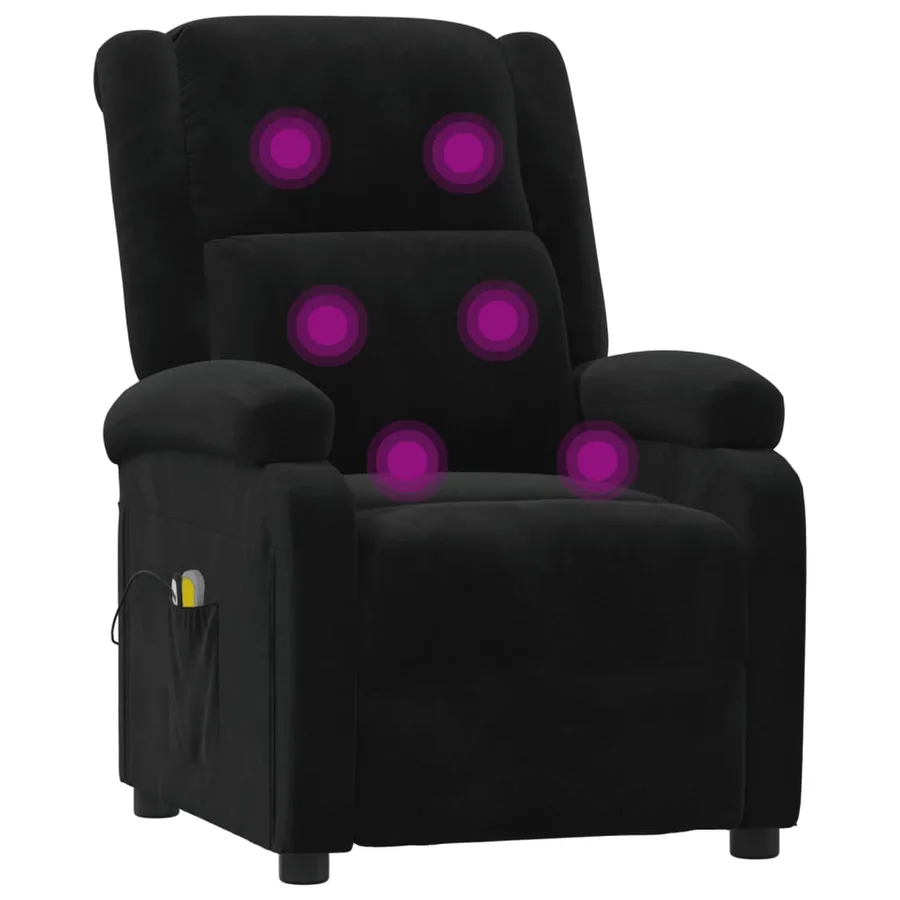 Fauteuil électrique de massage Noir Velours - 8
